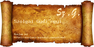 Szolgai Gyöngyi névjegykártya